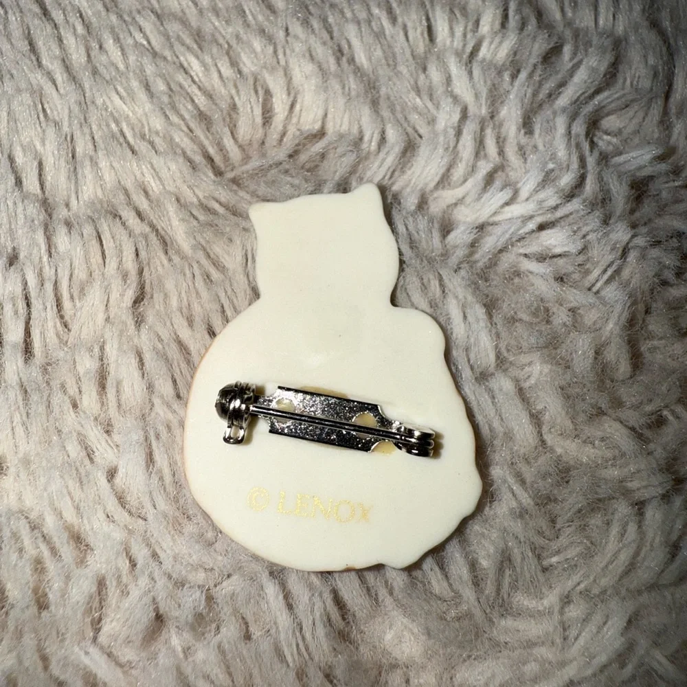Lenox Halloween Cat Kitty in Pumpkin Jack‎ O Lantern Pin Brooch Pendant
